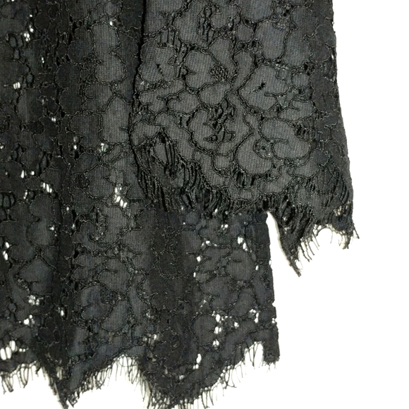 RAFAELLA BLACK LACE 3/4 SLEEVE TOP - LARGE - Picture 2 of 6